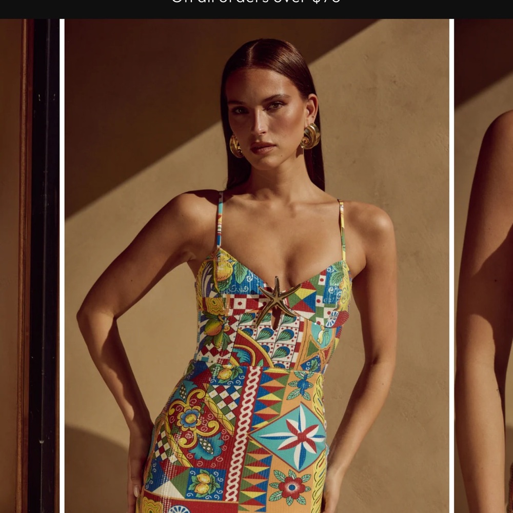 Runway the Label Vibrant Patchwork Midi Dress - Picture 3 of 5